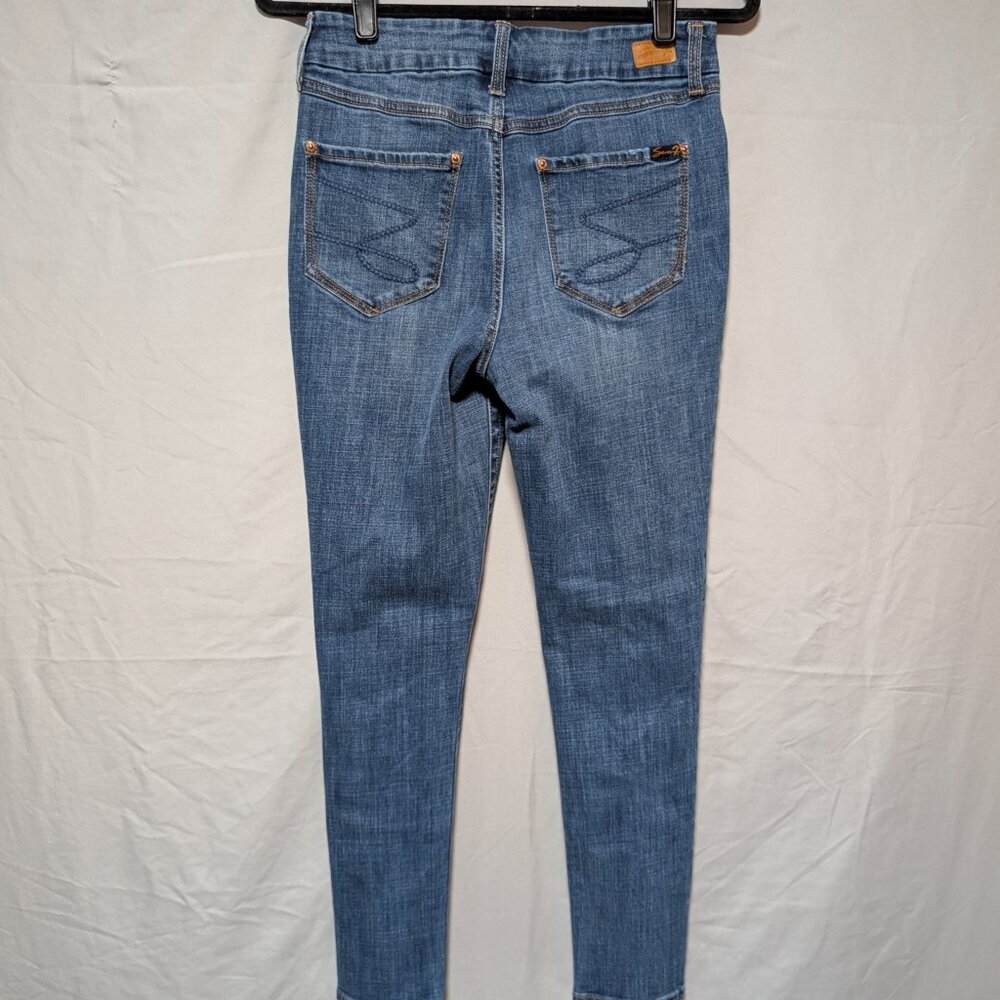 Seven7 Tummyless High Rise Skinny Jeans Stretch Smoothing Cotton Denim Women's 8 - Picture 4 of 10